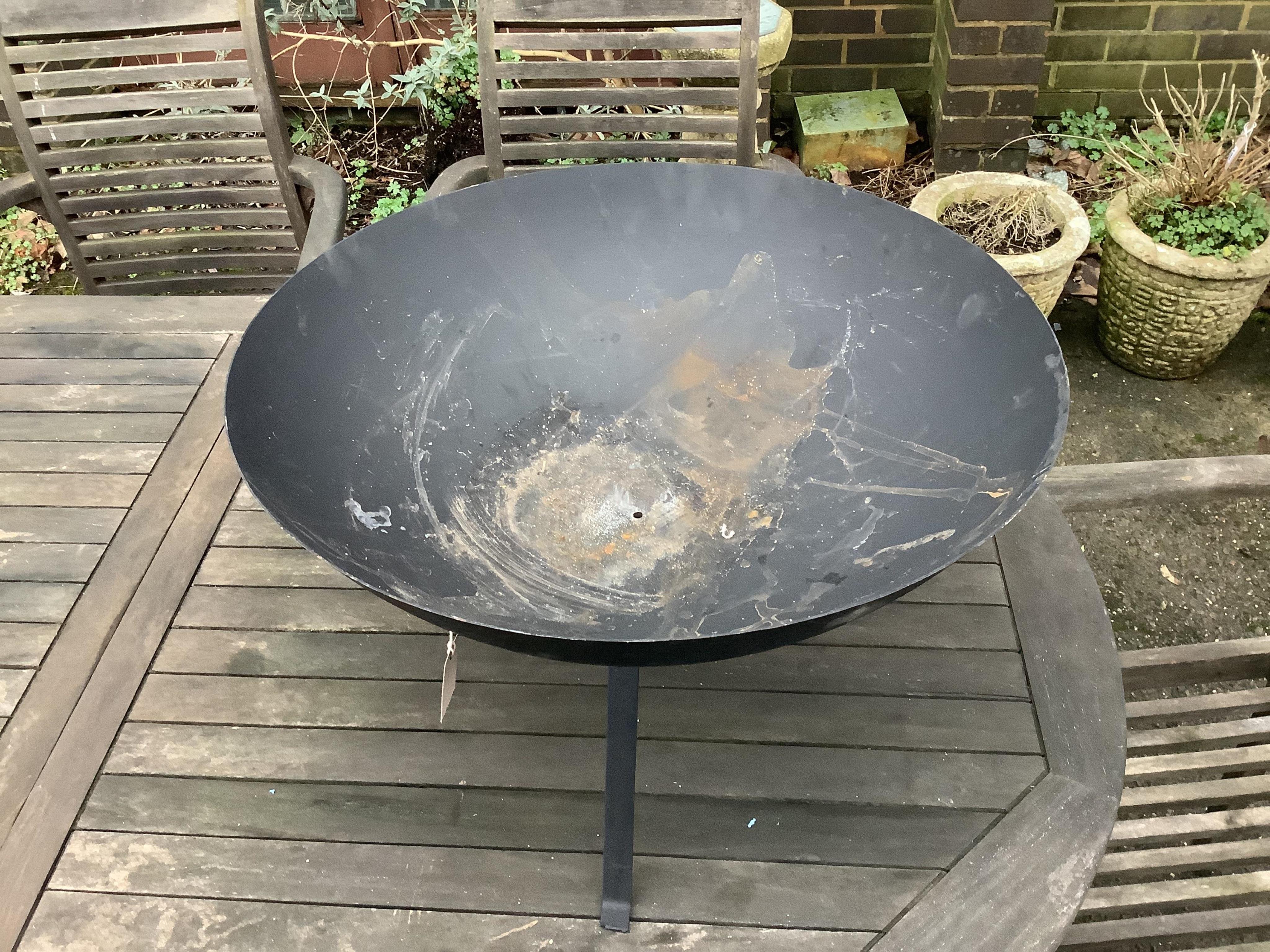 A garden brazier, diameter 59cm, height 32cm. Condition - fair